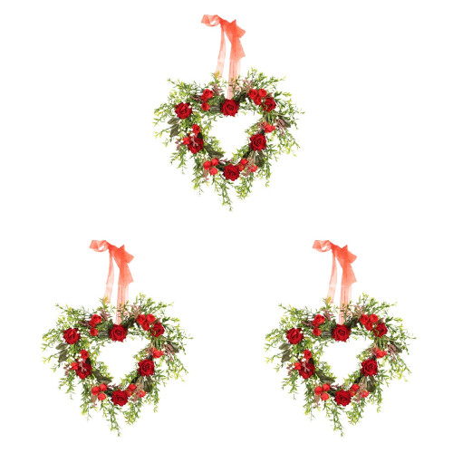 3Stk Simulation Rosenkranz Valentinstag Haustür Bunt 1