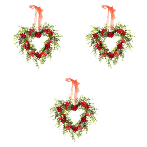 3Stk Simulation Rosenkranz Valentinstag Haustür Bunt 2