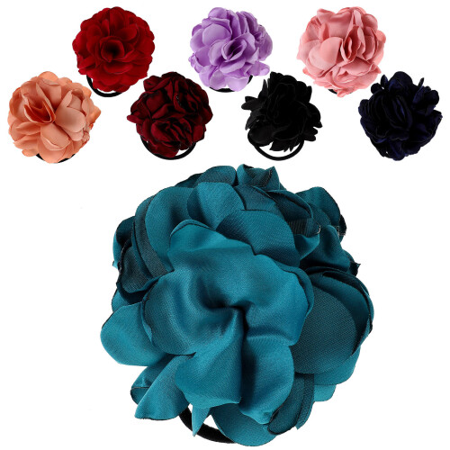 24 Elastische Haargummis Mit Blumenmuster Für 2