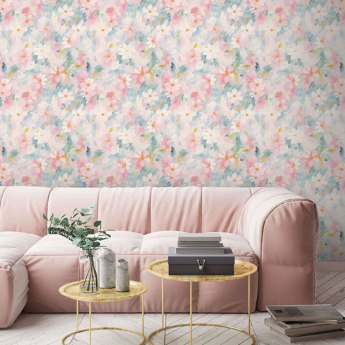 Arthouse Multi Oil Paint Floral Wallpaper Feature Wall