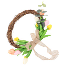 3Stk Rustikaler Tulpenkranz Aus Rattan Für Tür Und Festliche Anlässe