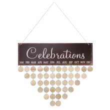 2Stk Holz Wandkalender Geburtstags-Reminder Bunt Für Familienfeiern