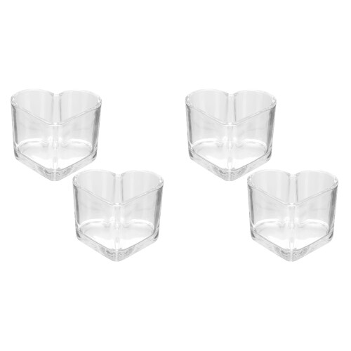 4 Klares Teebecher Herzform Milch Kaffeehalter Teegeschirr 1