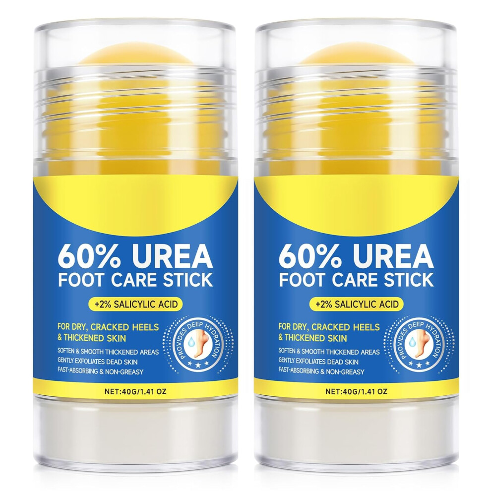Cream Urea 60% With 2% Salicylic Acid Urea Foot Care Stick, Foot Moisturizer | Dry Cracked Feet, Knees, Elbows, Hands - 40G (Pack Of 2)
