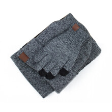 Winter Mütze Schal Unisex 3 Teiliges Set Grey