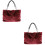 2Stk Damen Plüsch Tote Handtasche Freizeit Einkauf Haltbar 6