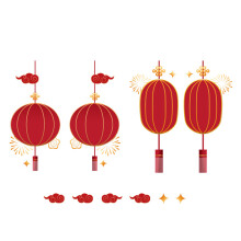 1Set Nieuwjaars Muursticker Party Decal Rood PVC Voor