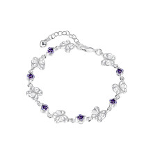 3Pcs Silver Charm Bracelet with Solid Chain and Comfortable Fit