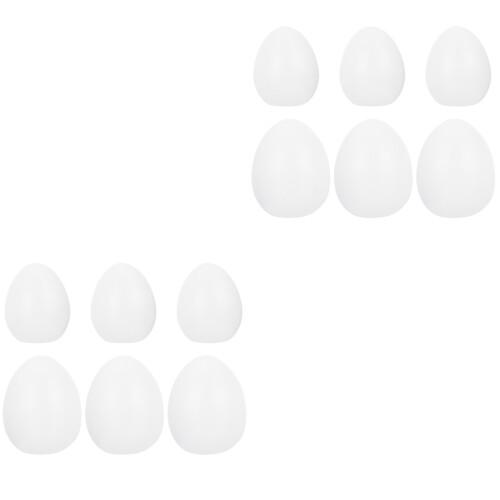 12Pcs White Plastic DIY Easter Egg Ornaments for Hand Painting Fun 2
