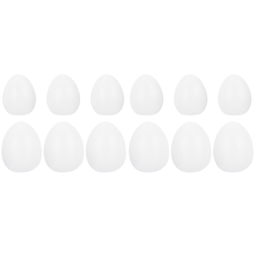 12Pcs White Plastic DIY Easter Egg Ornaments for Hand Painting Fun 1
