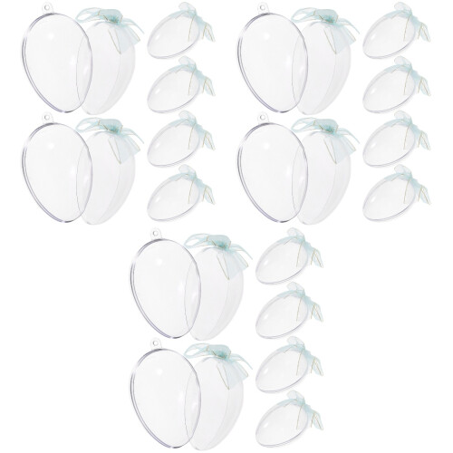 18 Pcs Easter Candy Box Clear Egg-Shaped Fillable Holder Party Favor 2
