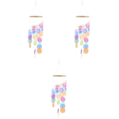 3Pcs Natural Material Seashell Wind Chimes for Terrace and Garden Use 2