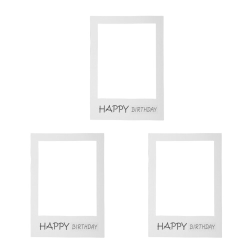 3Pcs Compact Assorted Color Paper Frame Props for Birthday Photo Fun 2