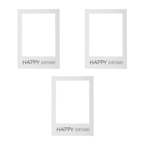 3Pcs Compact Assorted Color Paper Frame Props for Birthday Photo Fun 1
