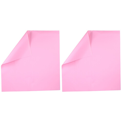 40 Pcs Pink Solid Color Translucent Wrapping Paper Waterproof 1