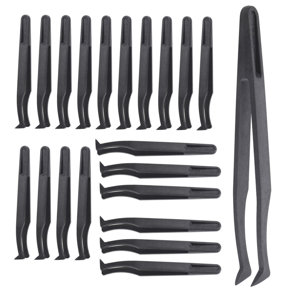 93306 AntiStatic Carbon Fiber Tweezers 20Pcs for Precise Repairs
