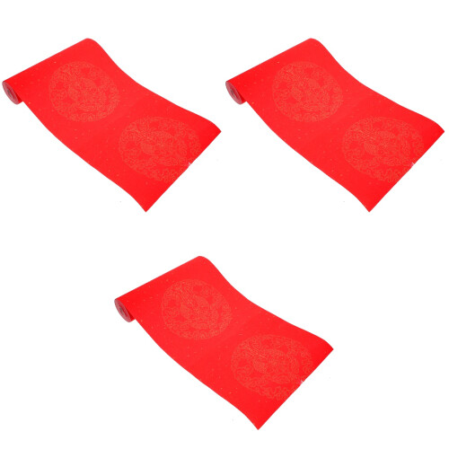 3 Rolls Thickened Red Xuan Calligraphy Paper Blank Couplet 2