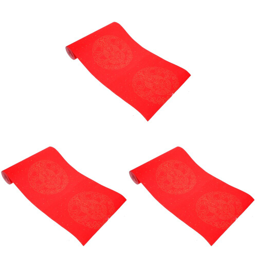 3 Rolls Thickened Red Xuan Calligraphy Paper Blank Couplet 1