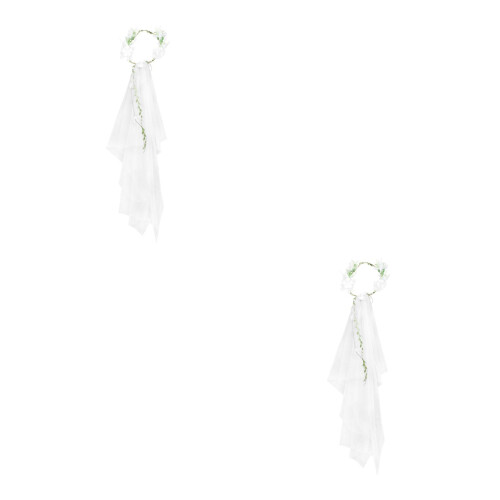 2 Pezzi Decorazione Sposa In Rattan A Mano 2