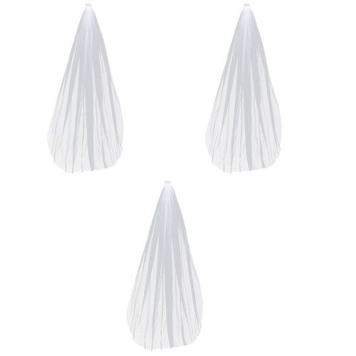 3 Pezzi Sposa Lungo Singolo Con Pettine 30 Cm 2