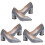3 Paia Scarpe Con Spesso A Punta Per Sposa E 3