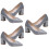 3 Paia Scarpe Con Spesso A Punta Per Sposa E 8