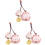 3Pcs Pingente De Sorte Japonês Para Bolsa Mochila 2