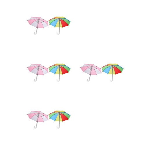 8 Unidades Mini Guarda-Chuva Ajustável Prop Para Sol Chuva 2