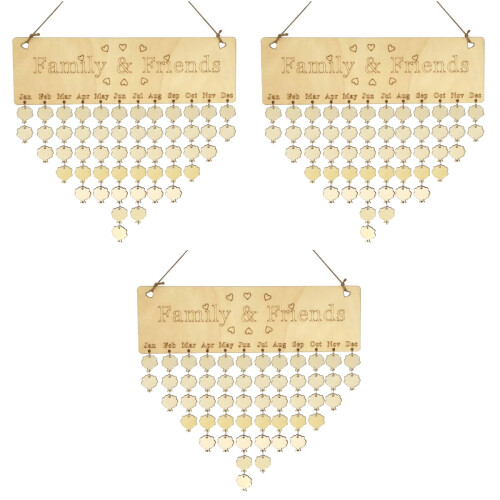 3Pcs De Para Aniversário Com Quadro Calendário 2