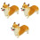 3 Unidades Cachorro Corgi Brinquedo Decoração Coleção Presente 3