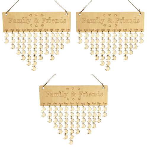 3Pcs De Para De Aniversário Com Calendário E Lua 2