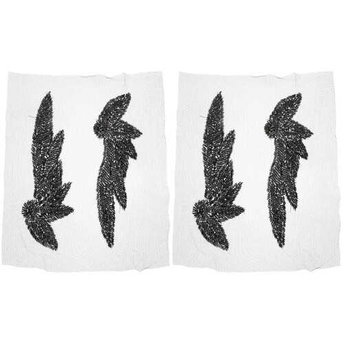 2 Pares De Aplicações Forma De Asa Com Miçangas E Tubo 1