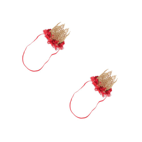 2 Unidades Coroa De Flor Rosa E Tule Para Bebê Aniversário 2