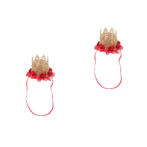 2 Unidades Coroa De Flor Rosa E Tule Para Bebê Aniversário 1