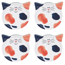 Encantador platillo de cerámica para gatos, diseño duradero de cerámica con esmalte de color para la estación de alimentación de tus amigos