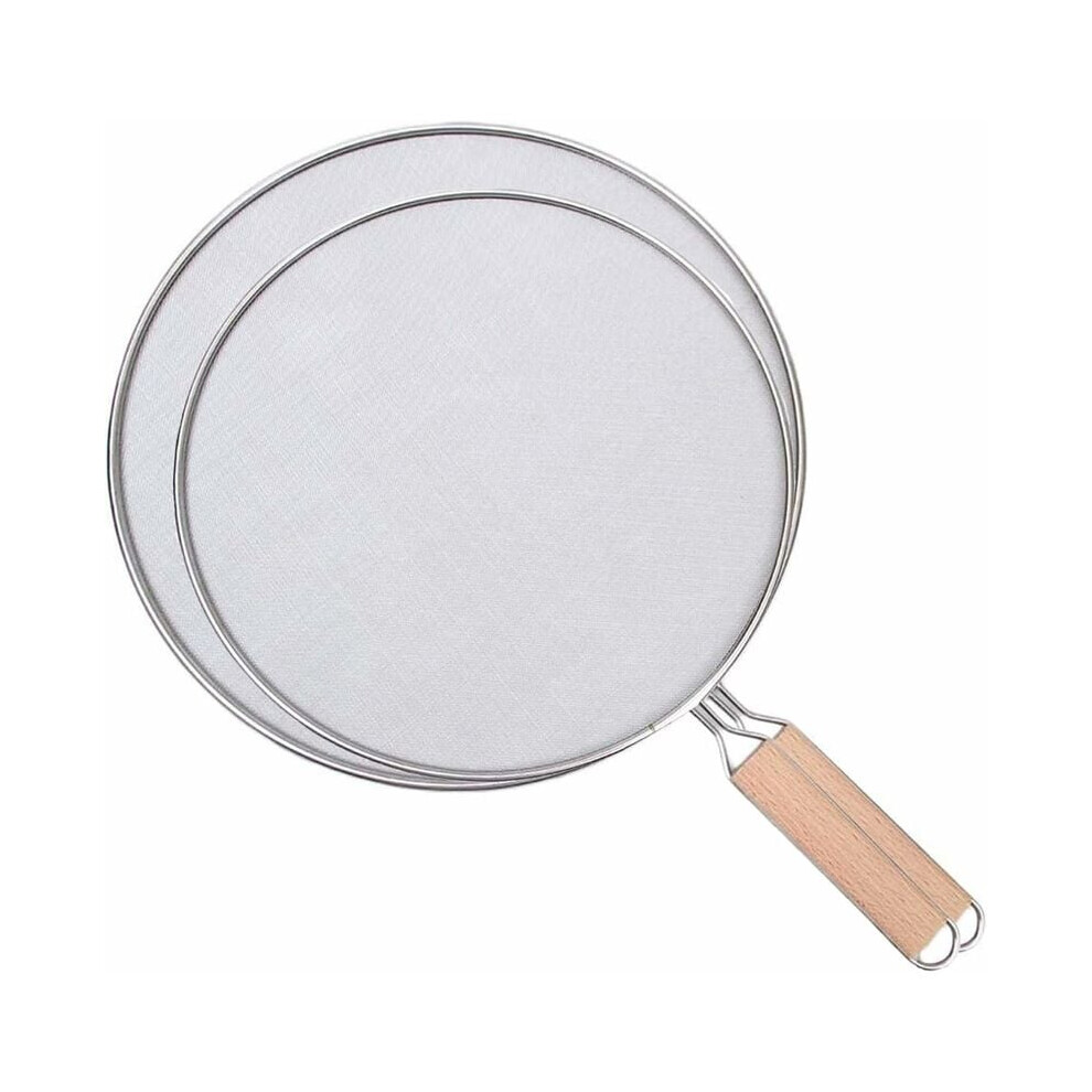 Dishwasher-Safe Grease Guard, Stainless Steel Mesh Screen with Fine Guard, Temperature Resistant Splash-Proof, Cooling Rack for Baking, Universal Size-image-OPC-PMVGZQM-NEW