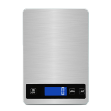 Roestvrijstalen keukenweegschaal, digitaal, USB-oplaadbaar en met gehard glas, zeer nauwkeurig, 10 kg (22 lb) voor koken, bakken en