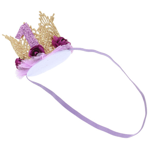 2 Unidades Coroa De Flor Rosa E Tule Para Aniversário Bebê