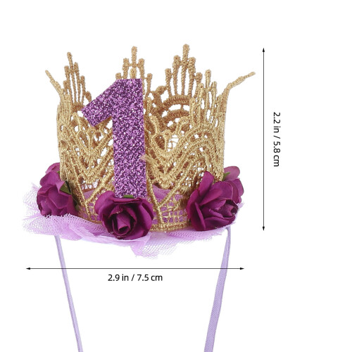 2 Unidades Coroa De Flor Rosa E Tule Para Aniversário Bebê 1
