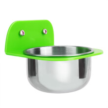 Tragbarer grüner Vogel Haustier Metall-Futternapf und Wassernapf, 2 Größen