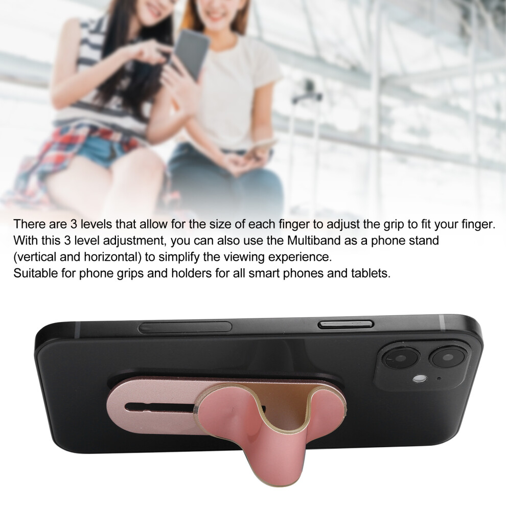 Momo Stick Abs Finger Grip With 3-Level Phone Stand Feature Pink 4961359773693