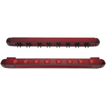 Wall Mounted Billiards Cues Rack, Wood, Wine Red, 48cm