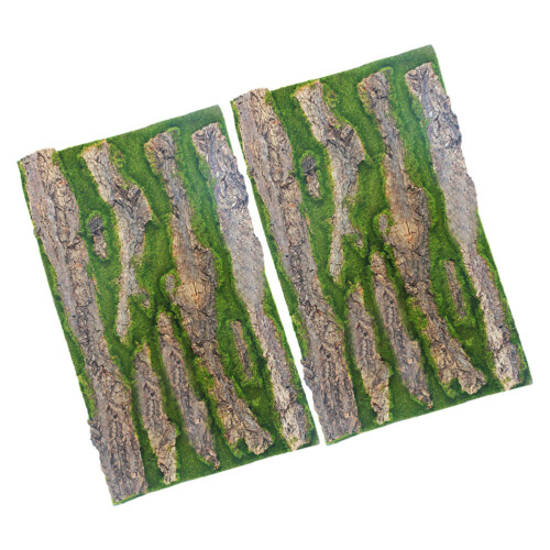 2Stk Aquarium Hintergrundplatte Simulierte Rinde 3D Terrarium 2