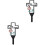 2Stk Friedhofsstecker Eisen, Outdoor Deko Gartenstecker 3