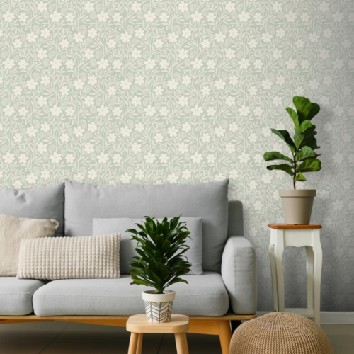Arthouse Sage Floral Wallpaper Feature Wall Arthouse