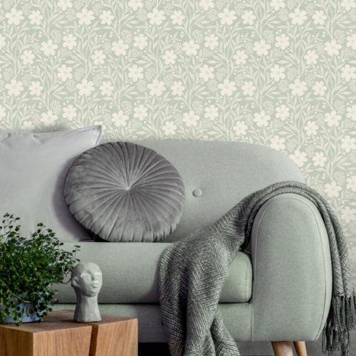 Arthouse Sage Floral Wallpaper Feature Wall Arthouse 2