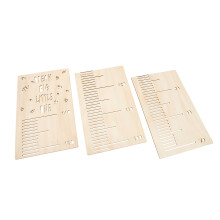 4Sets Kinder Höhenmessstab Wandaufkleber Splicing Design Khaki