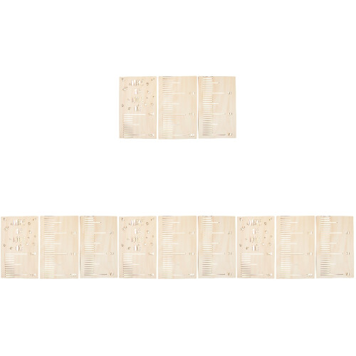 4Sets Kinder Höhenmessstab Wandaufkleber Splicing Design Khaki 1