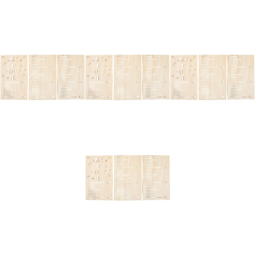 4Sets Kinder Höhenmessstab Wandaufkleber Splicing Design Khaki 2