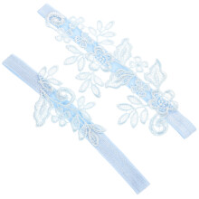 2Sets Strumpfbänder Spitze Himmelblau Hochzeit Schmuck
